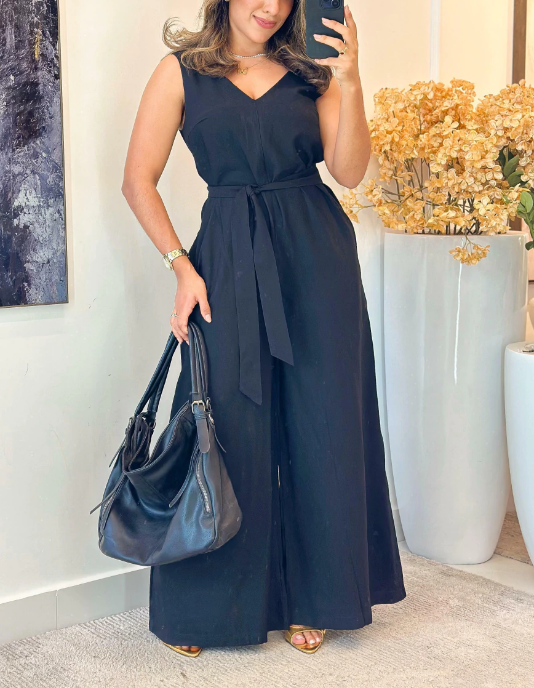Lace-up jumpsuit