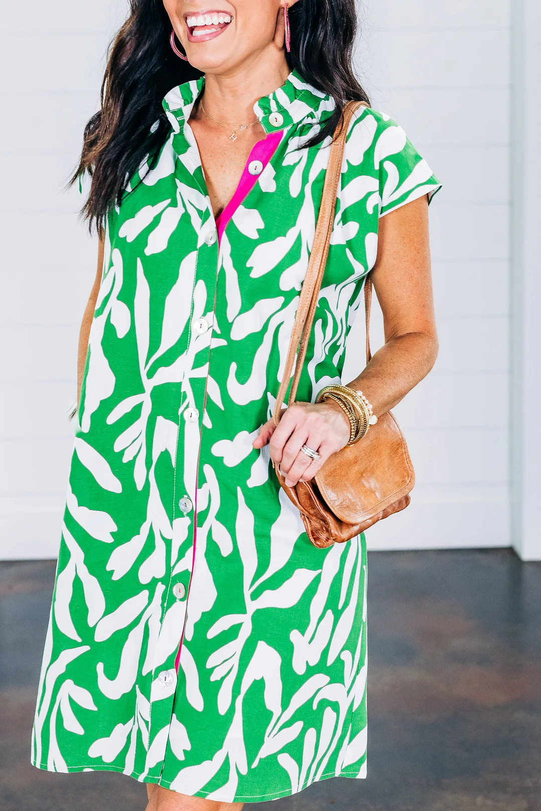 Navy Abstract Floral Dress