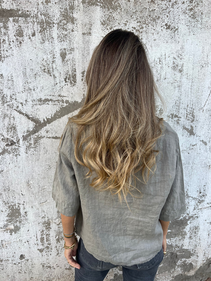 Cotton and Linen Button Shirt