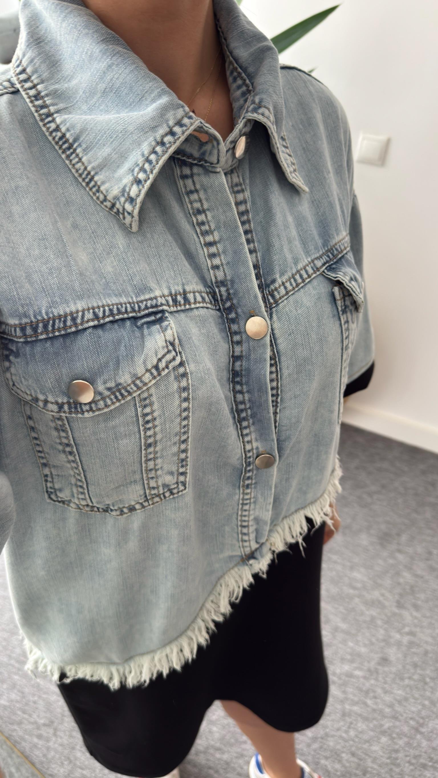 Chic Oversized Two-Tone Denim and Black Dress