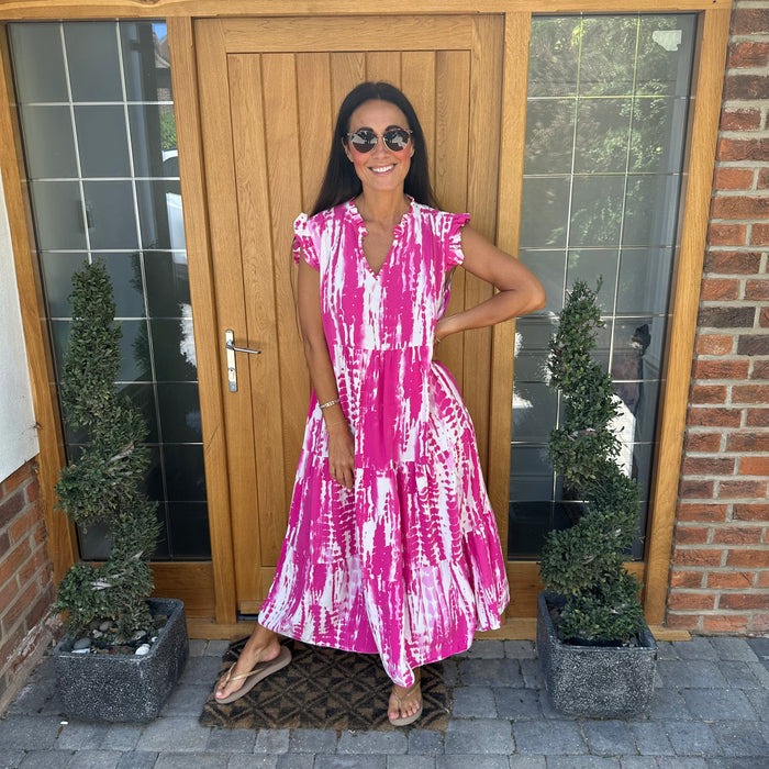 Tie Dye Pleated Dress