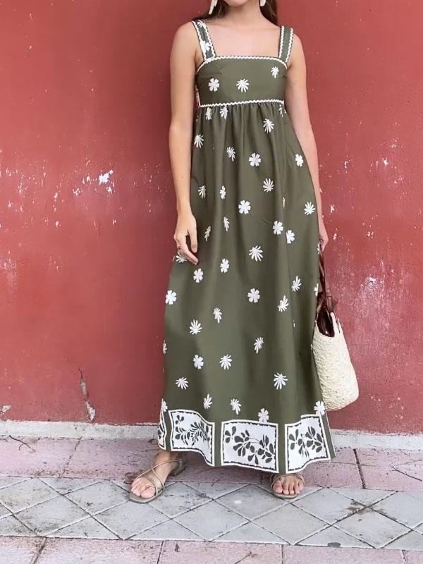Printed Pattern Waist Dress