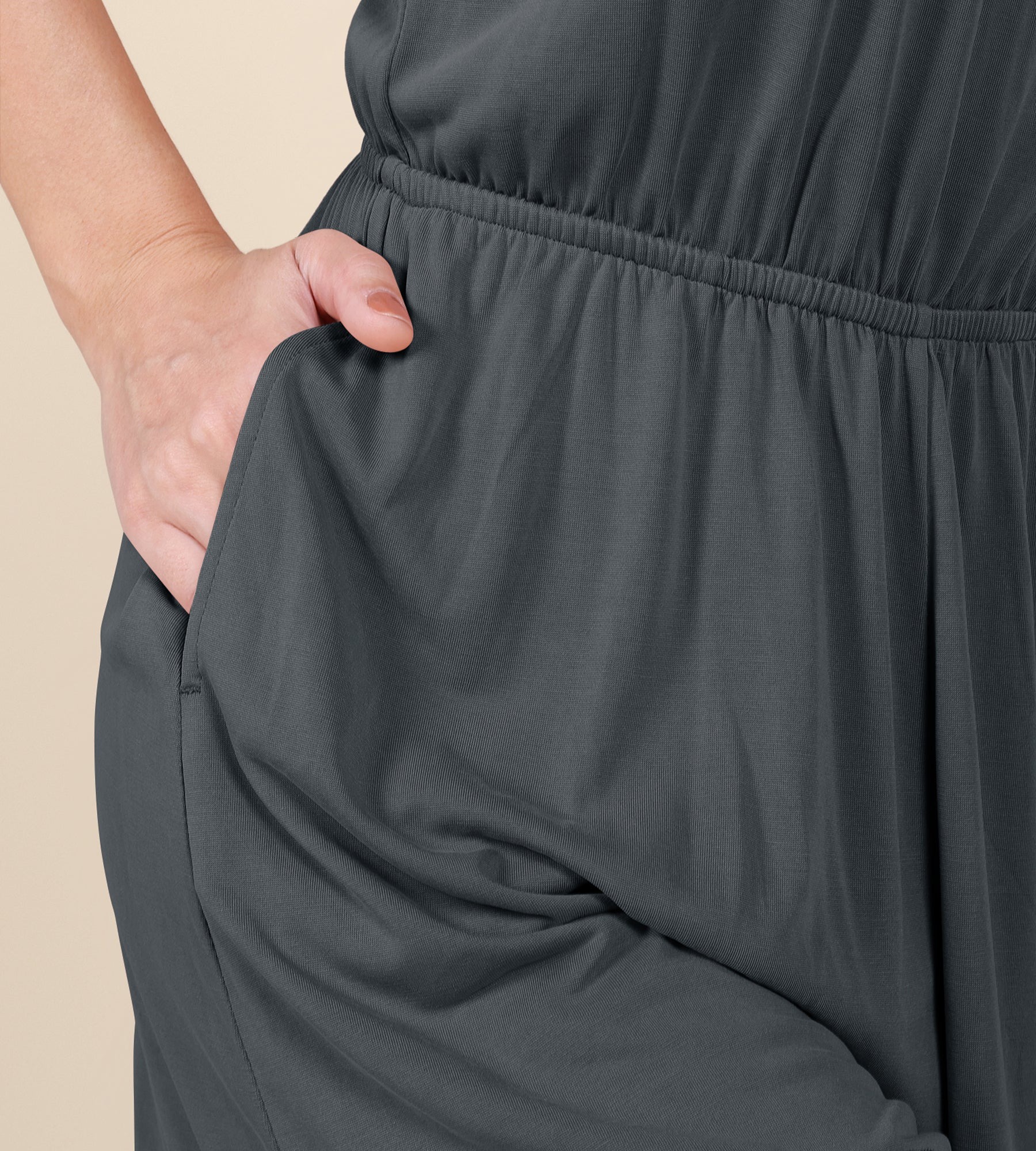 Soft Elastic Waist Sleeveless Romper