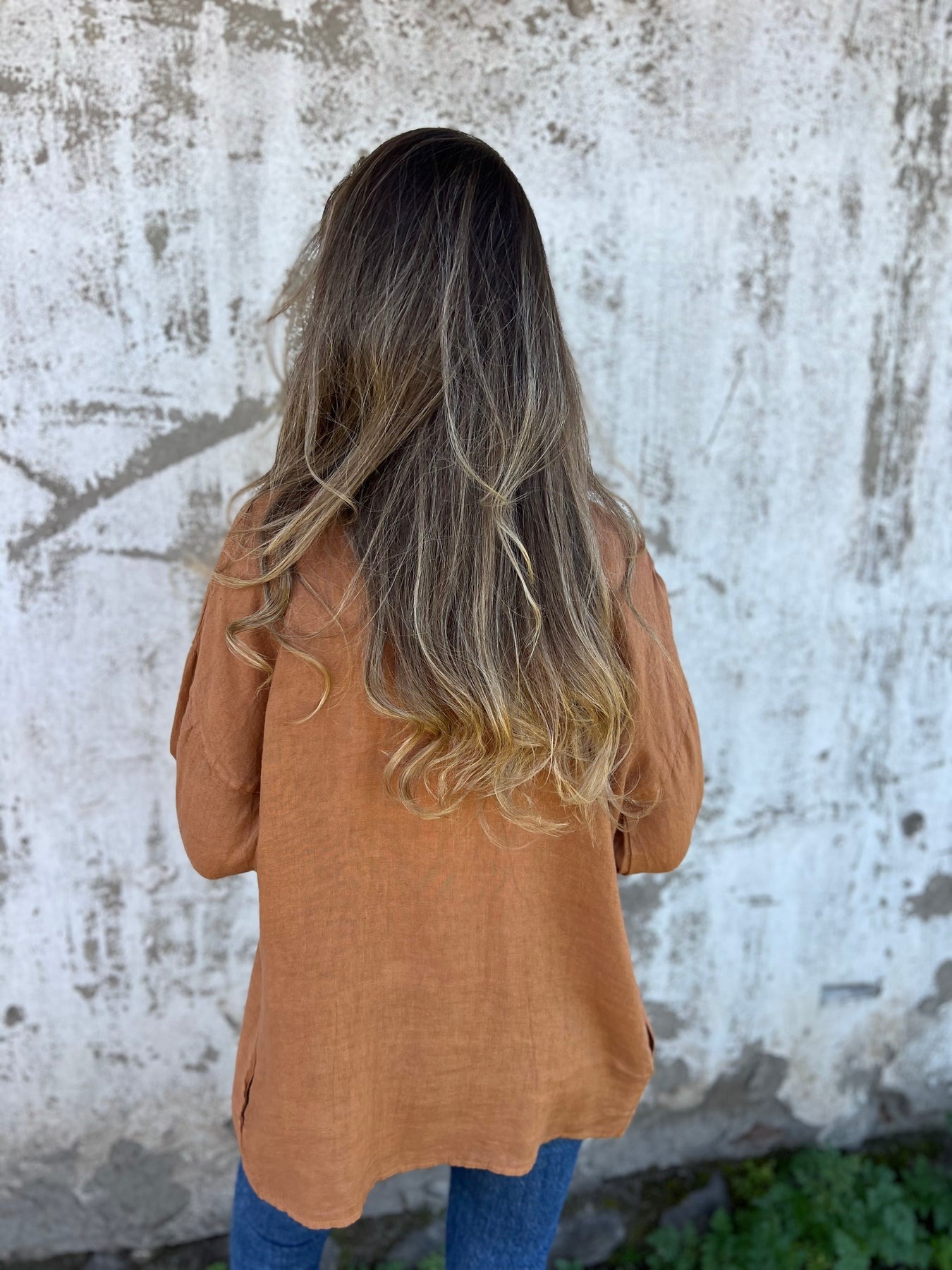 Casual Ruched 3/4 Sleeve Linen Cardigan