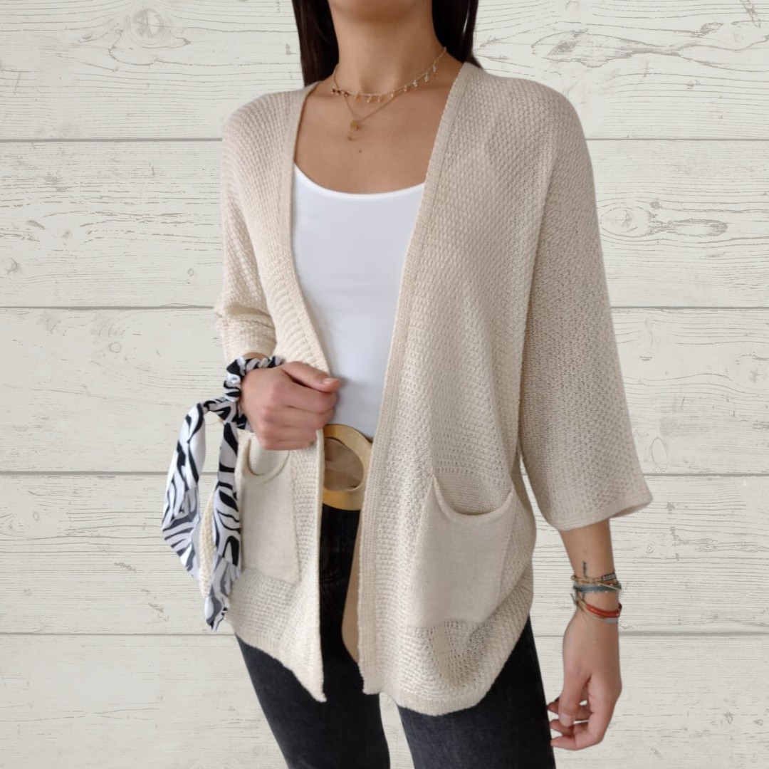 Thread 3/4 Sleeve with Pockets Cardigan