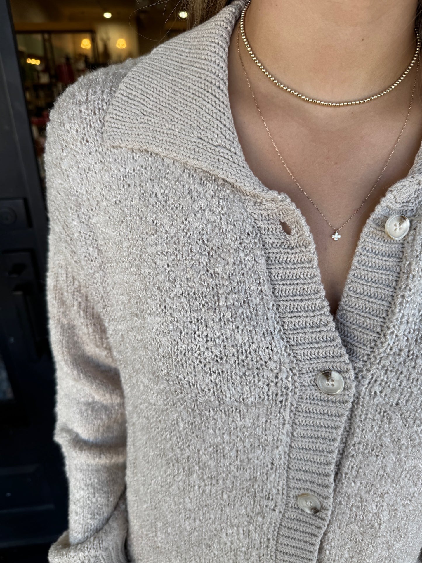 Button Pocket Knitted Cardigan