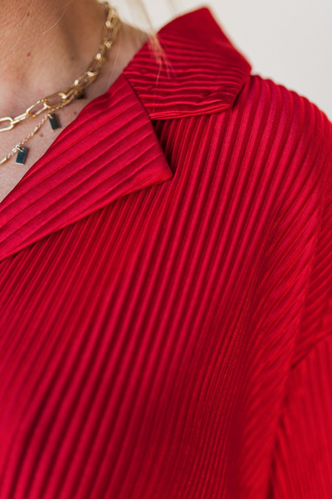 Pleated Shirt And Shorts Set