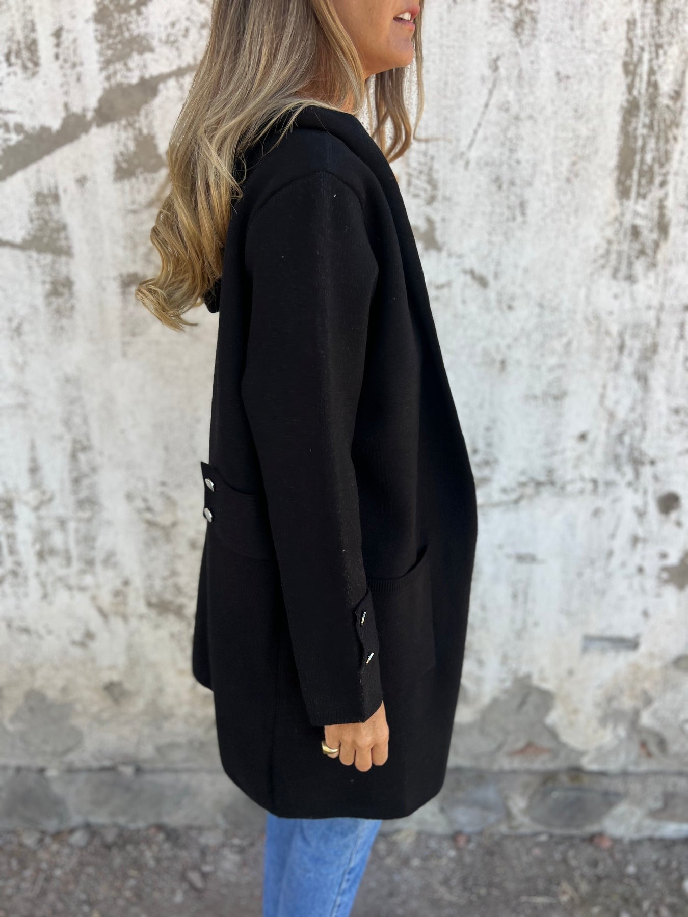 Two-Tone Button Coat