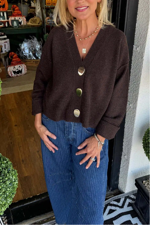 Women's Metal Snap Sweater Coat