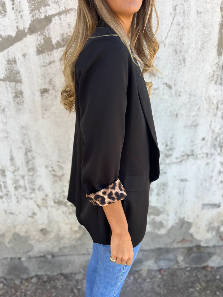 Casual Laple Leopard Print Jackets Blazer