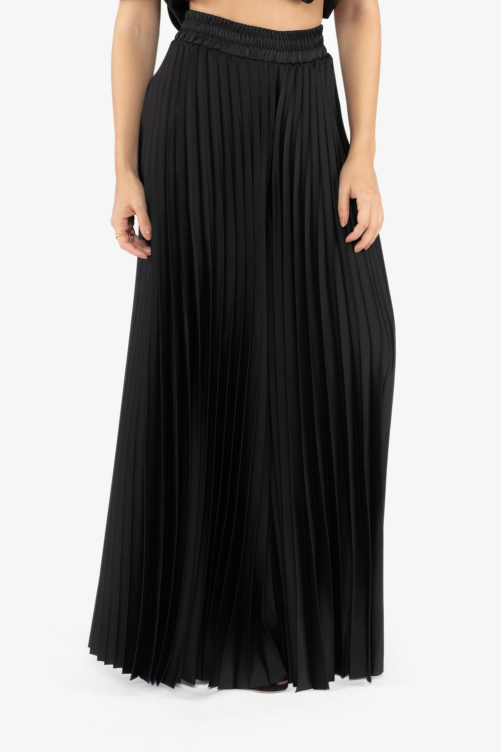 High-Waisted Pleated Wide-Leg Pants
