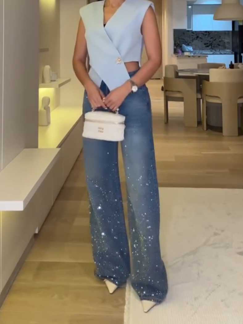 Women's Sequined Casual Jeans