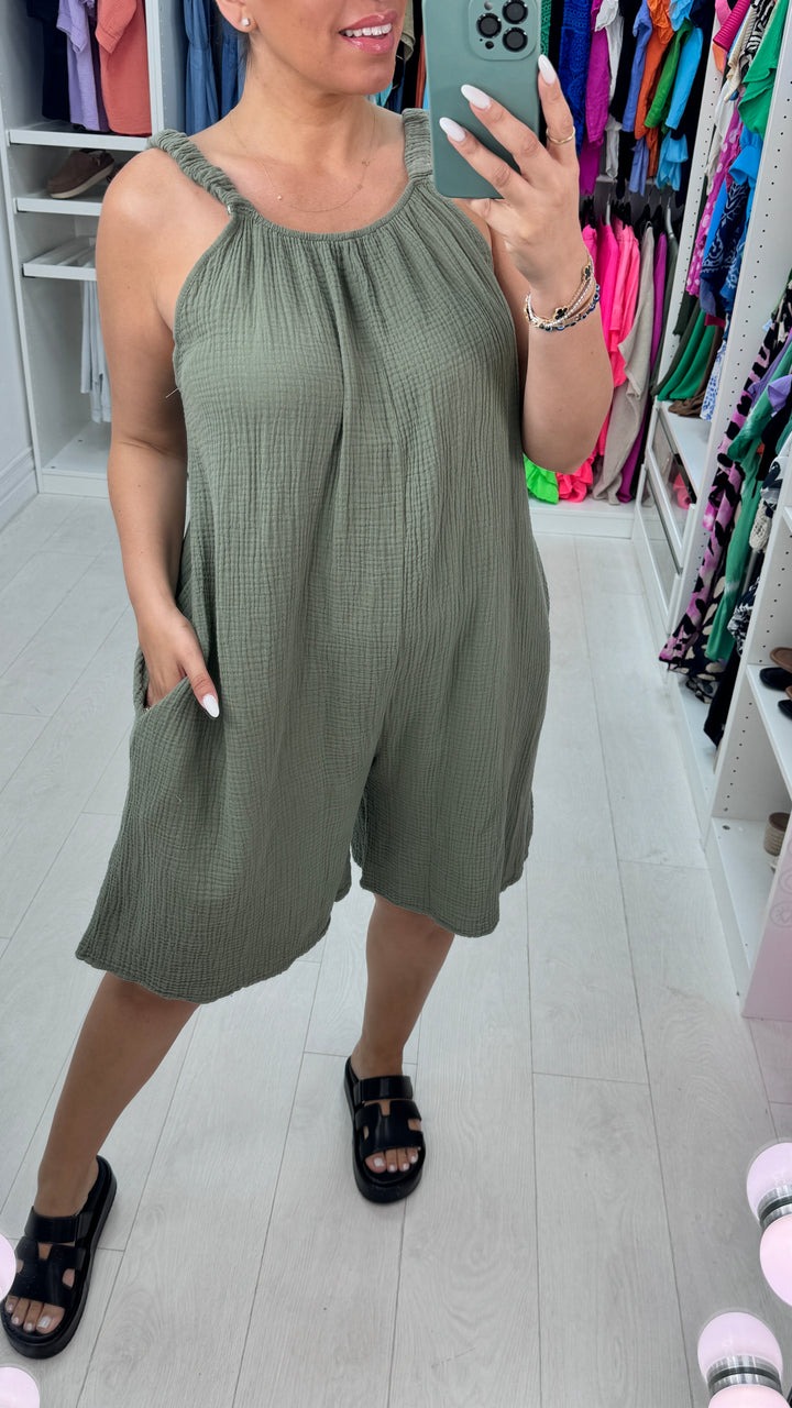 Neon Cheesecloth Playsuit