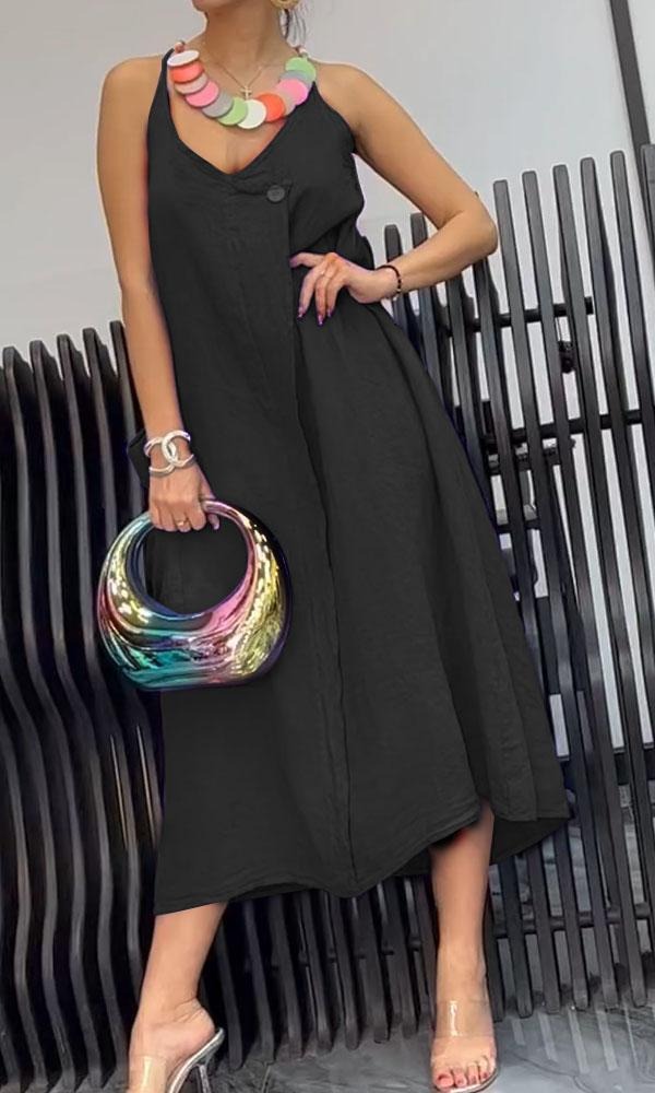 Comfortable Cotton And Linen Dress