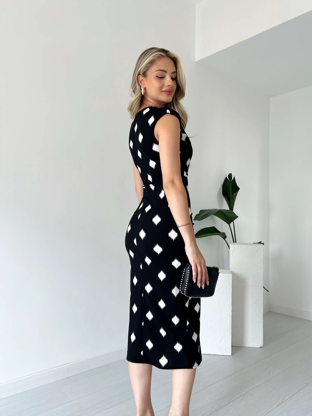 Double Breasted Draped Dress