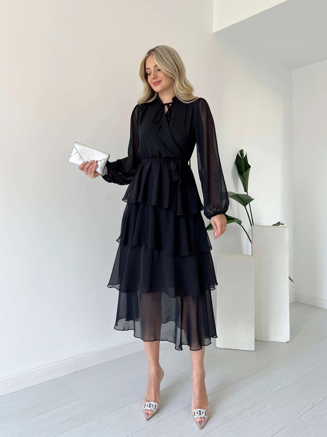 Layered Chiffon Dress