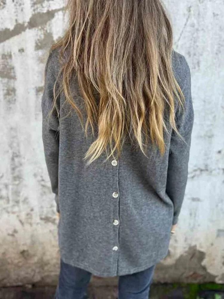 Button Back Long Sleeve Shirt