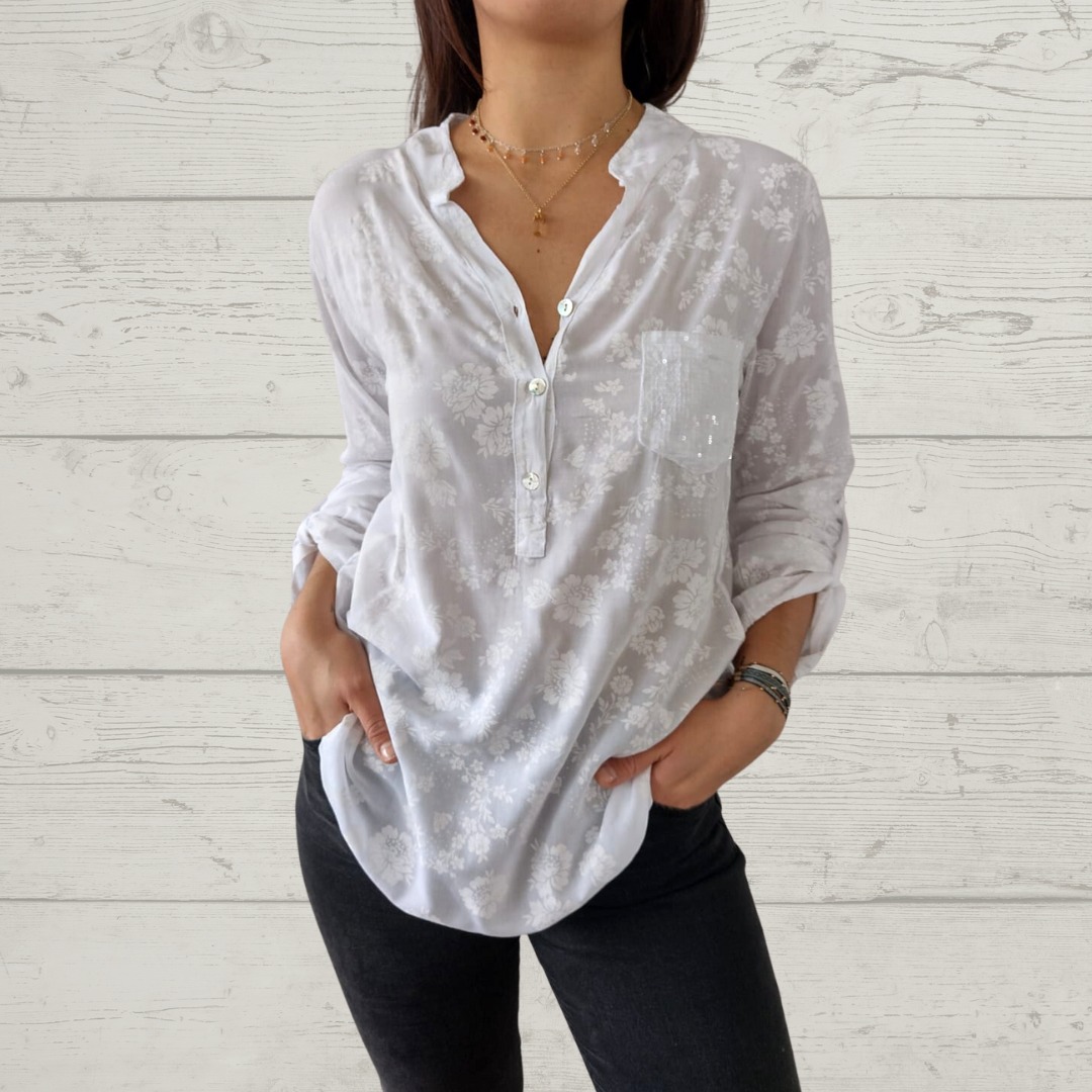 Floral Print Long Sleeve Blouse