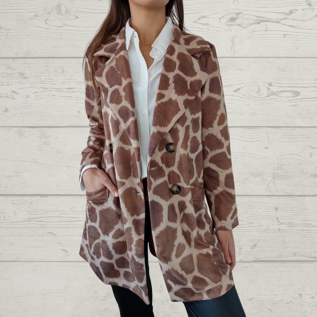Animal Print Button Jacket