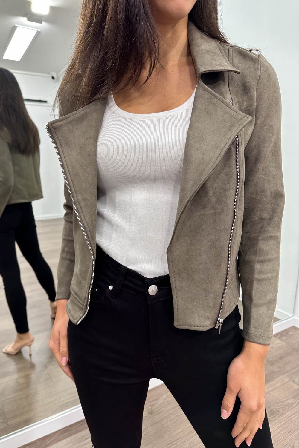 Cropped Biker Jacket