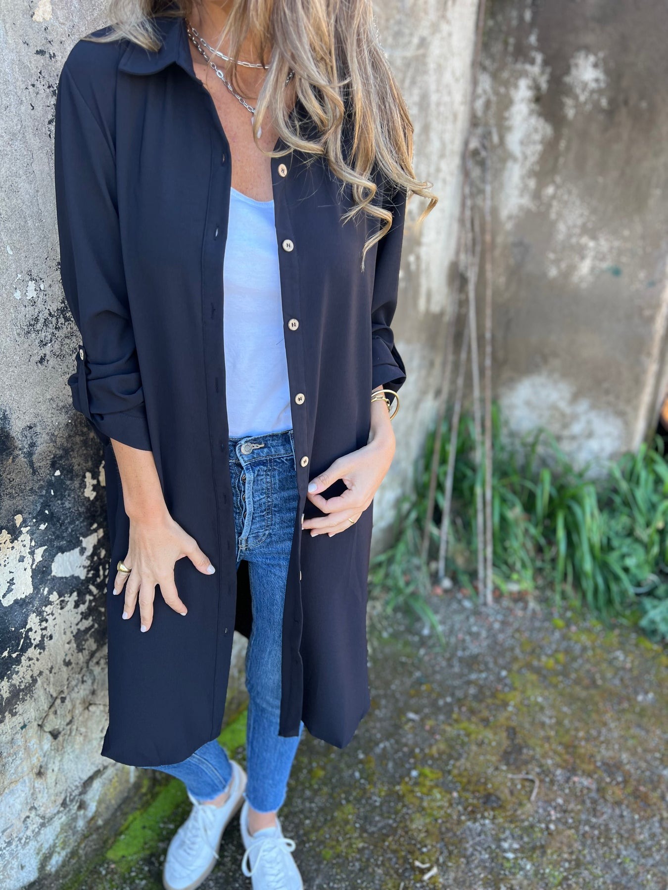 Casual Lapel Solid Color Shirt Coat