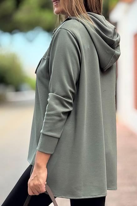 High-Neck Hem Slit Top