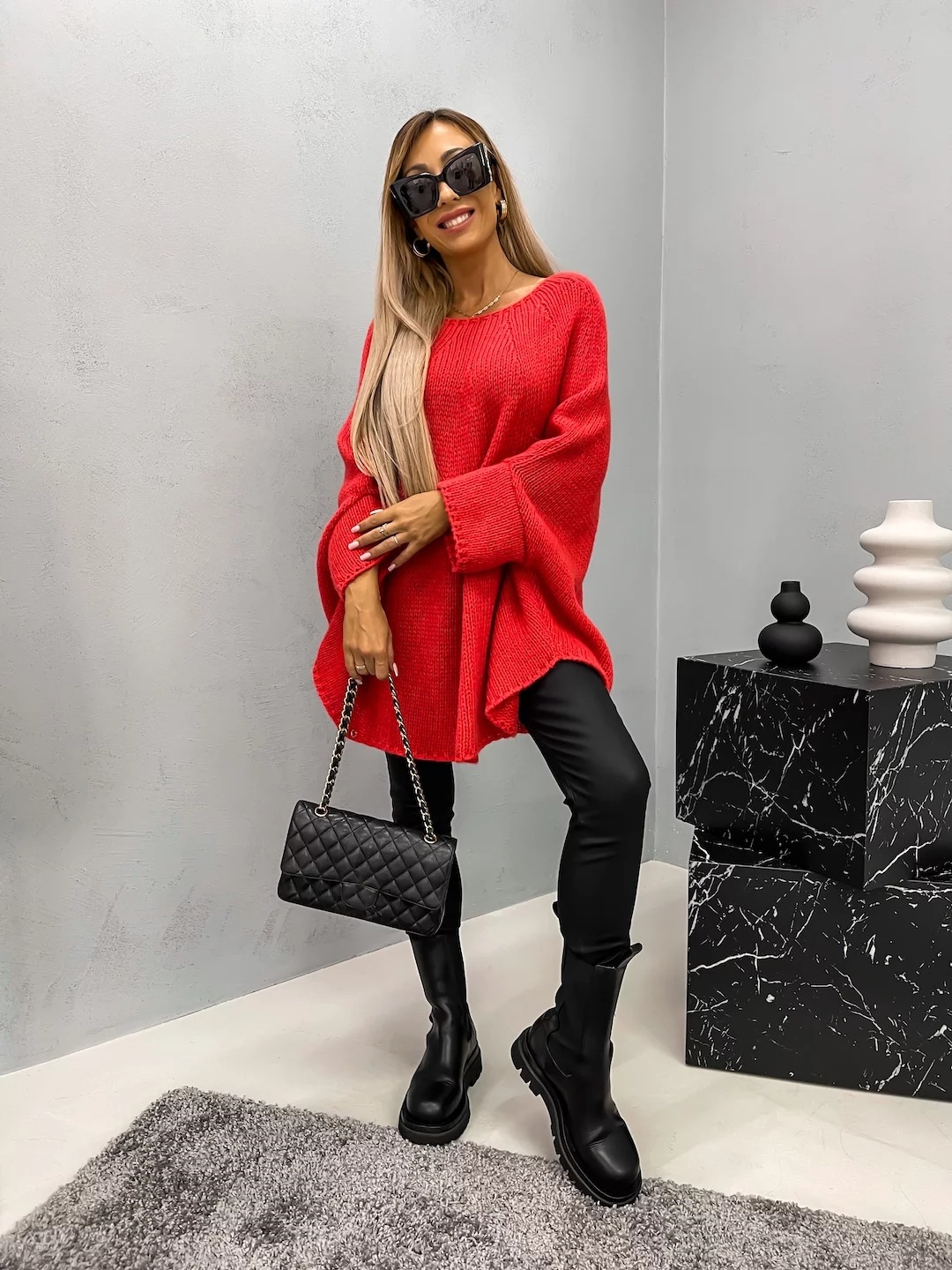 Bat Sleeve Round Neck Pullover