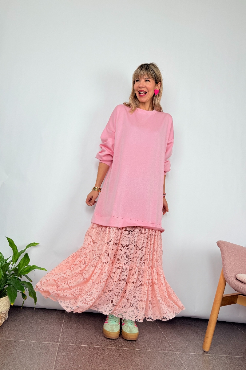 Round Neck Patchwork Hollow Loose Dress