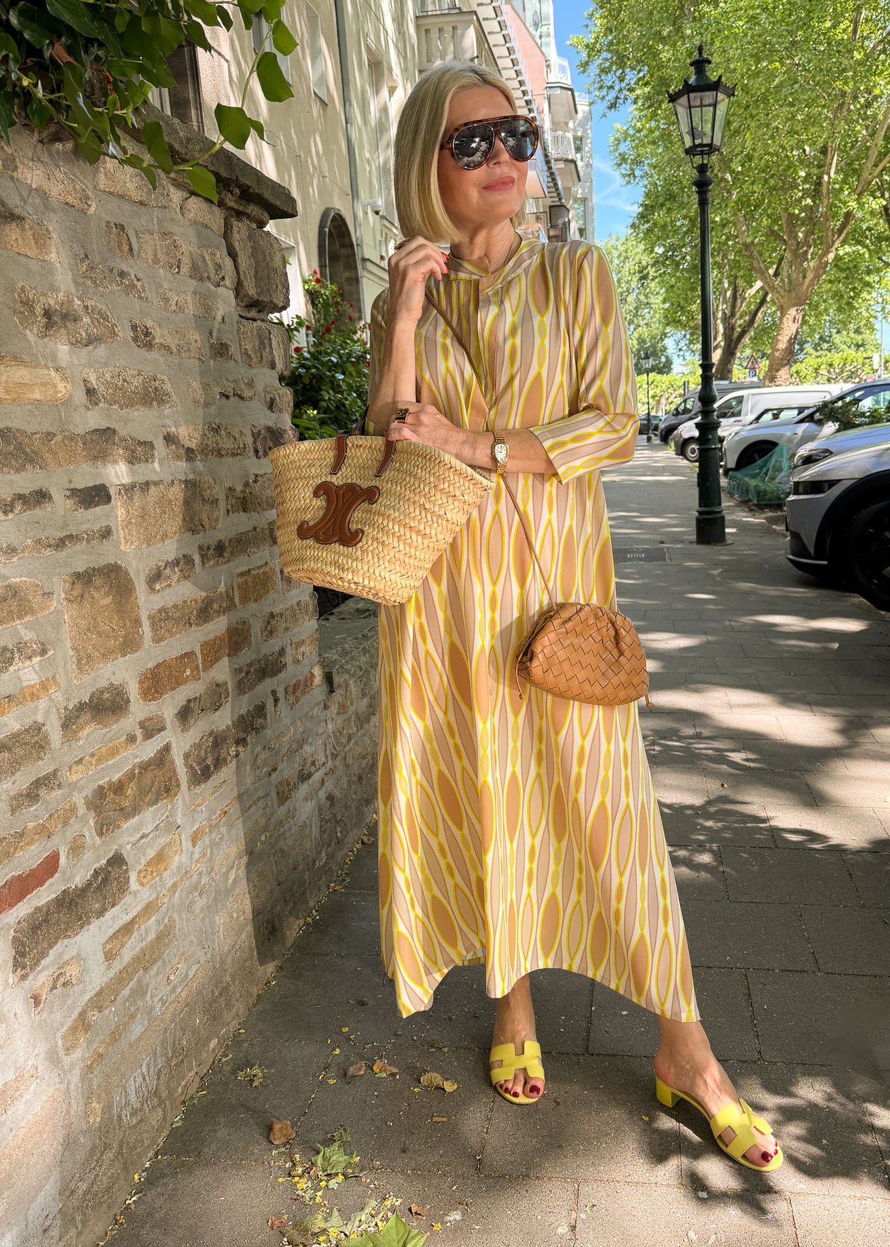 Flowy Abstract Print Midi Dress