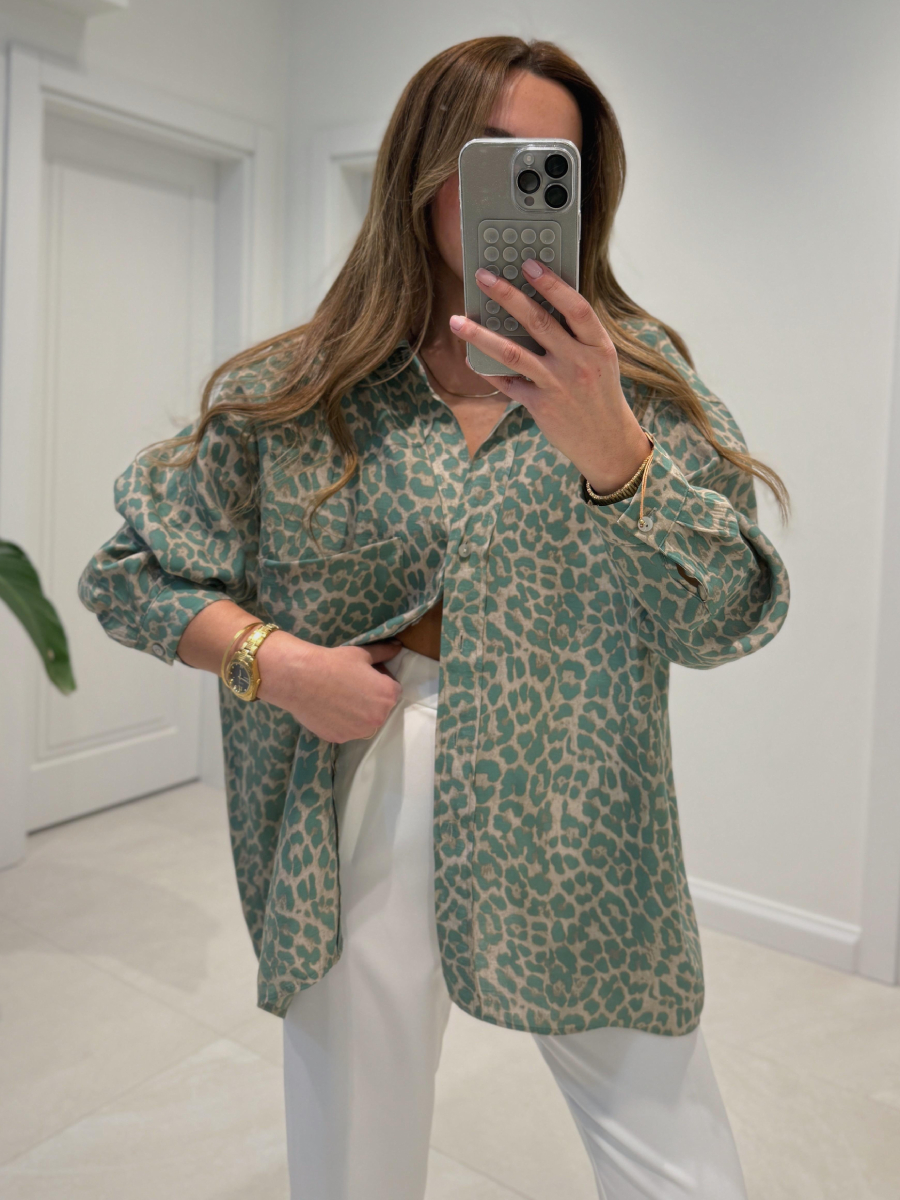 Oversized Leopard Print Shirt