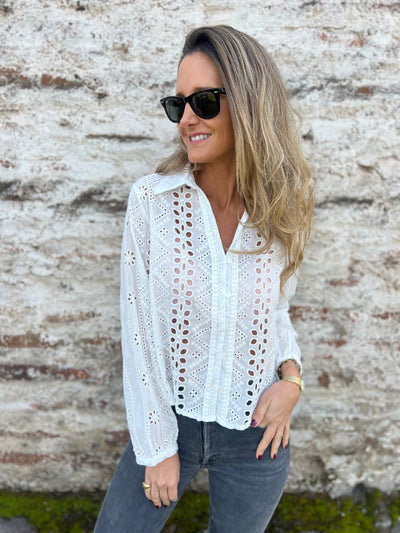 Long Sleeve Hollow Shirt