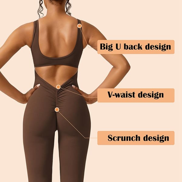 Sexy Backless Bodycon Scrunch Butt Yoga Rompers Seamless Playsuit
