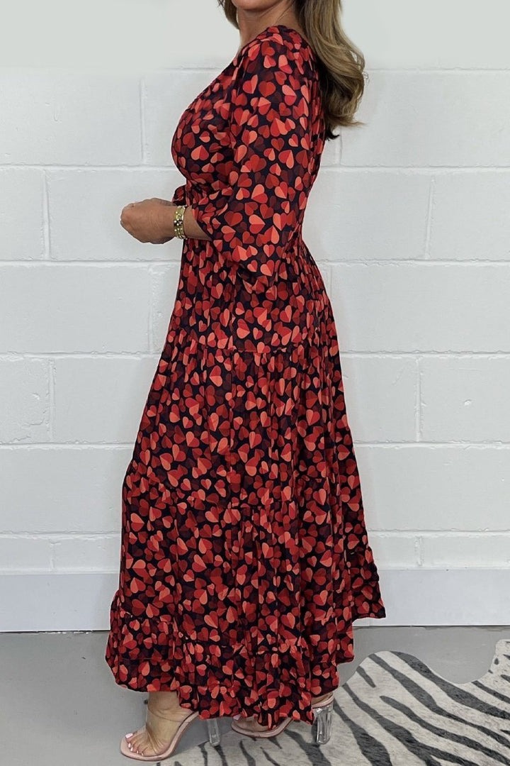 Heart Smocked Maxi Dress