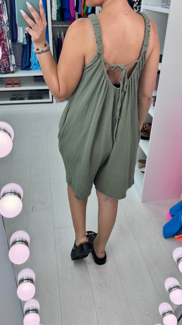 Neon Cheesecloth Playsuit