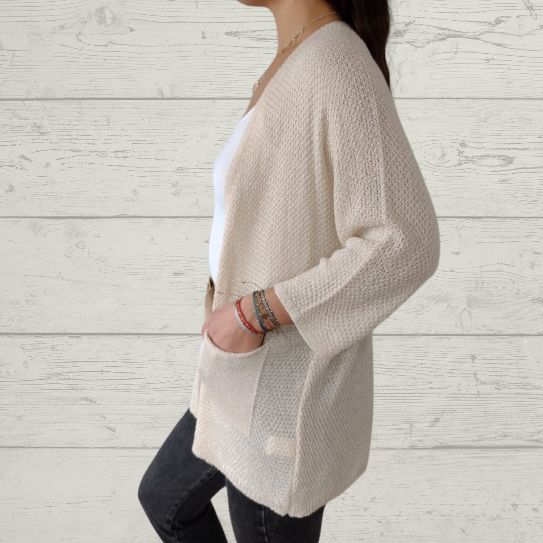 Thread 3/4 Sleeve with Pockets Cardigan