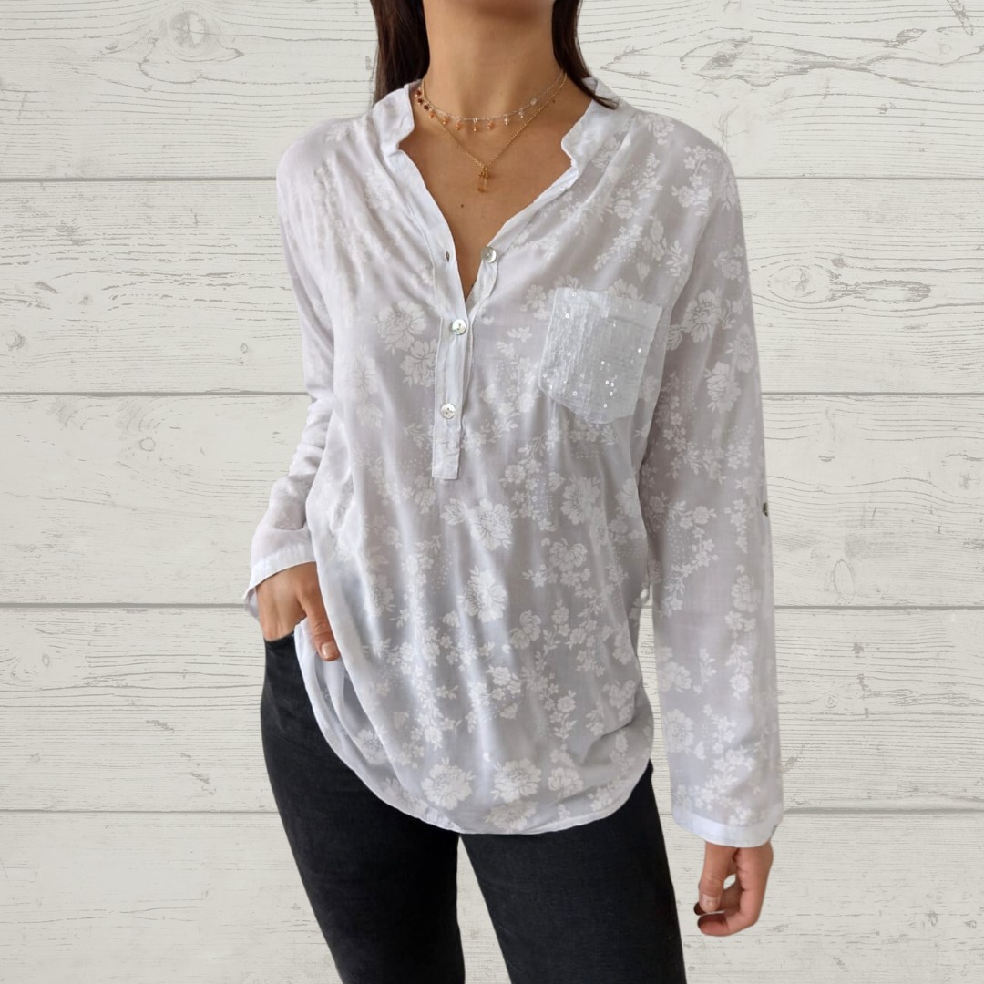 Floral Print Long Sleeve Blouse