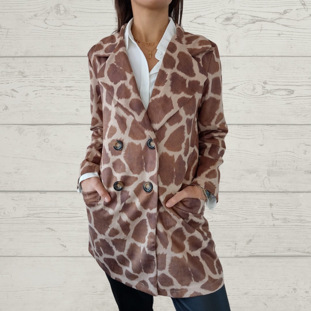 Animal Print Button Jacket