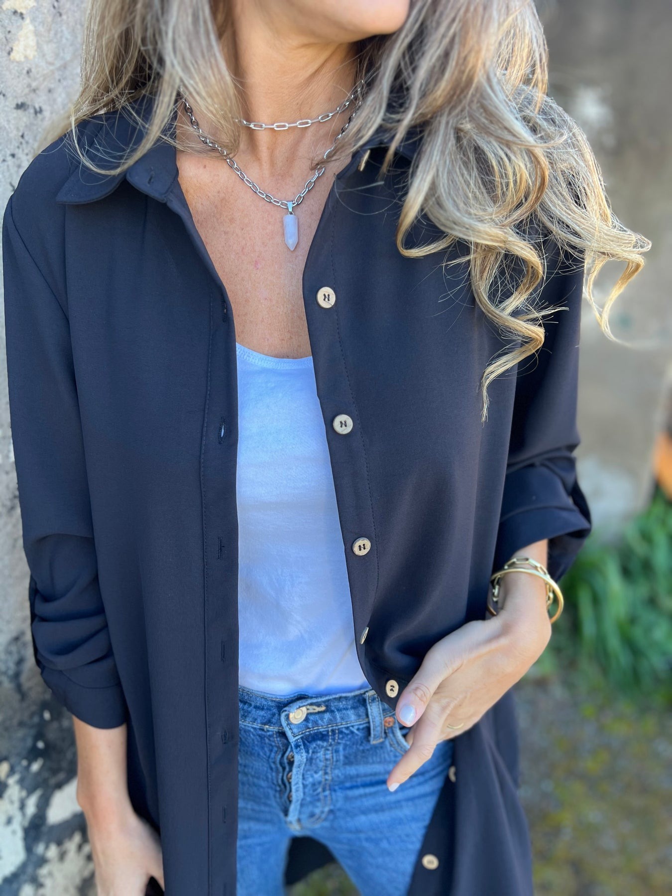 Casual Lapel Solid Color Shirt Coat