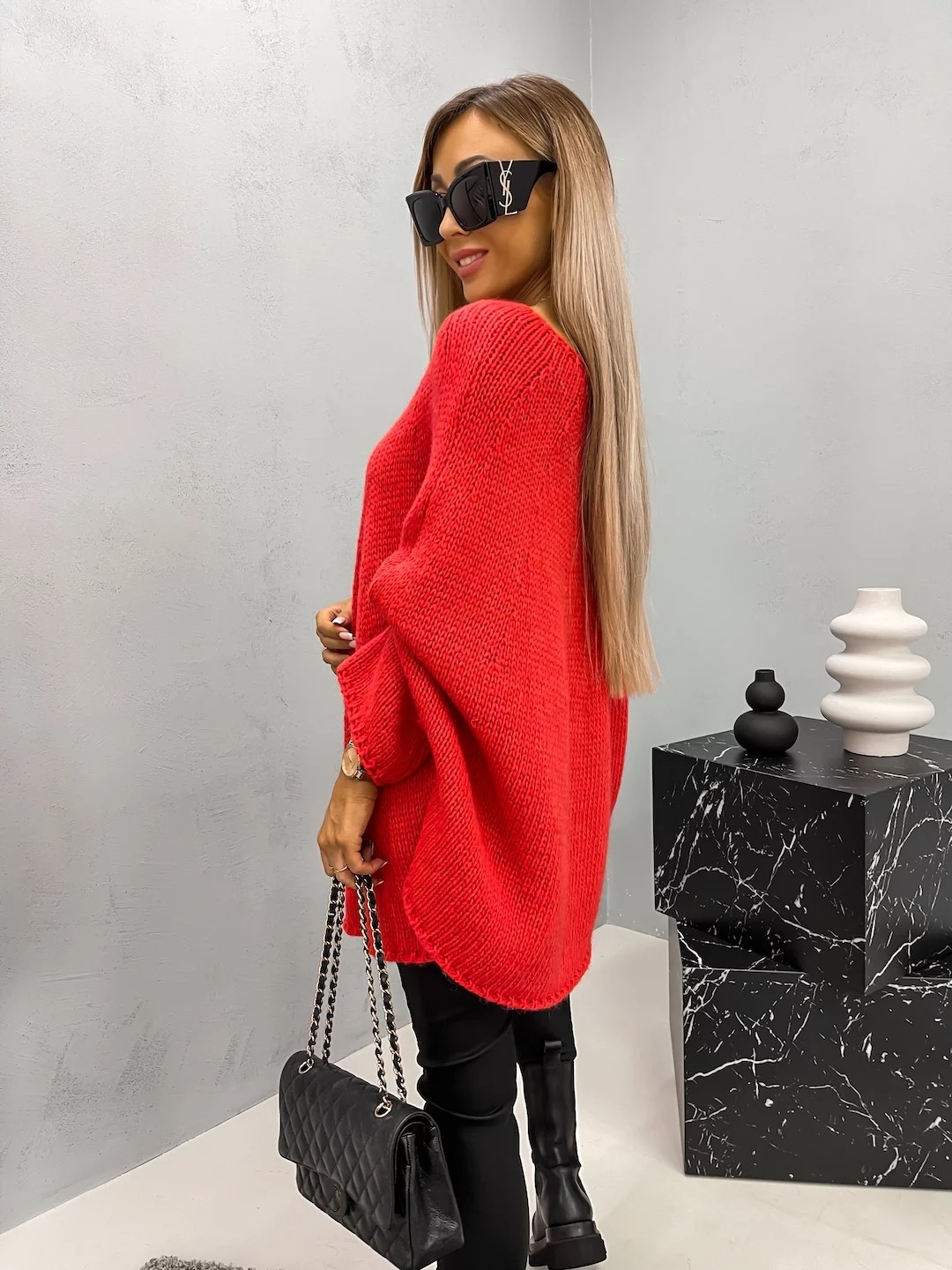 Bat Sleeve Round Neck Pullover