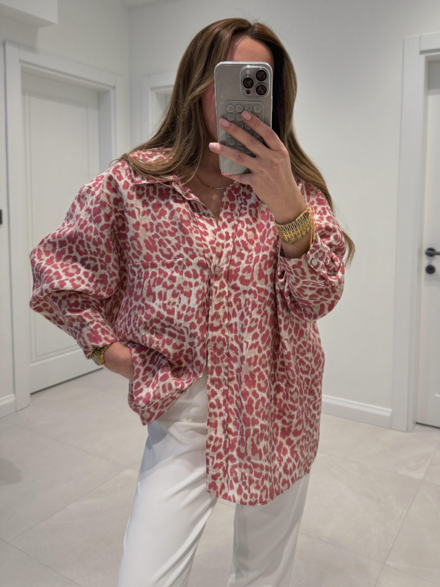 Oversized Leopard Print Shirt
