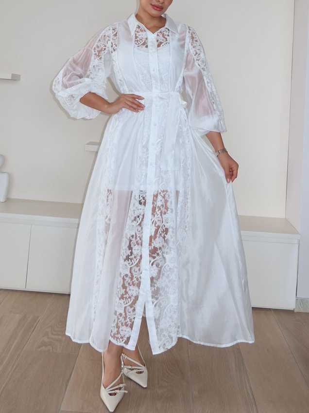 Women's Elegant Lace Maxi Dress