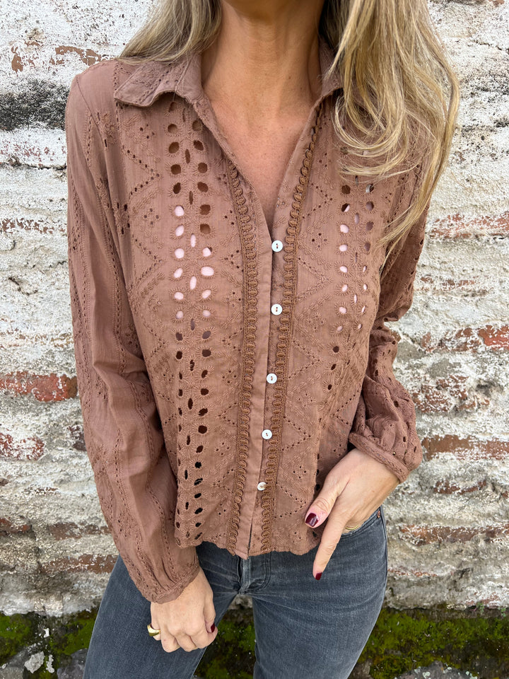 Long Sleeve Hollow Shirt