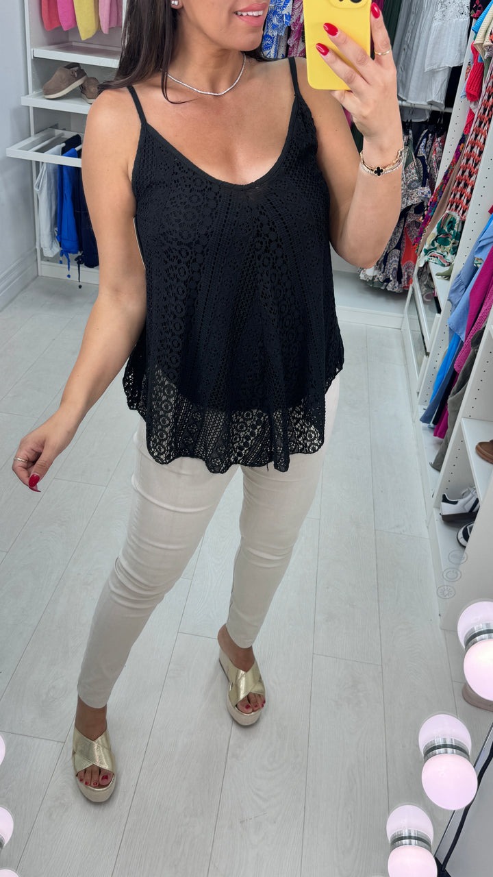 Spaghetti Strap Crochet Vest Top(Buy 2 Free Shipping)