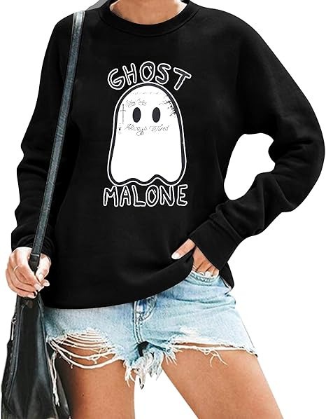 Halloween Sweatshirt Women Cute Spooky Embroidered Pullover Top(50% OFF🔥)