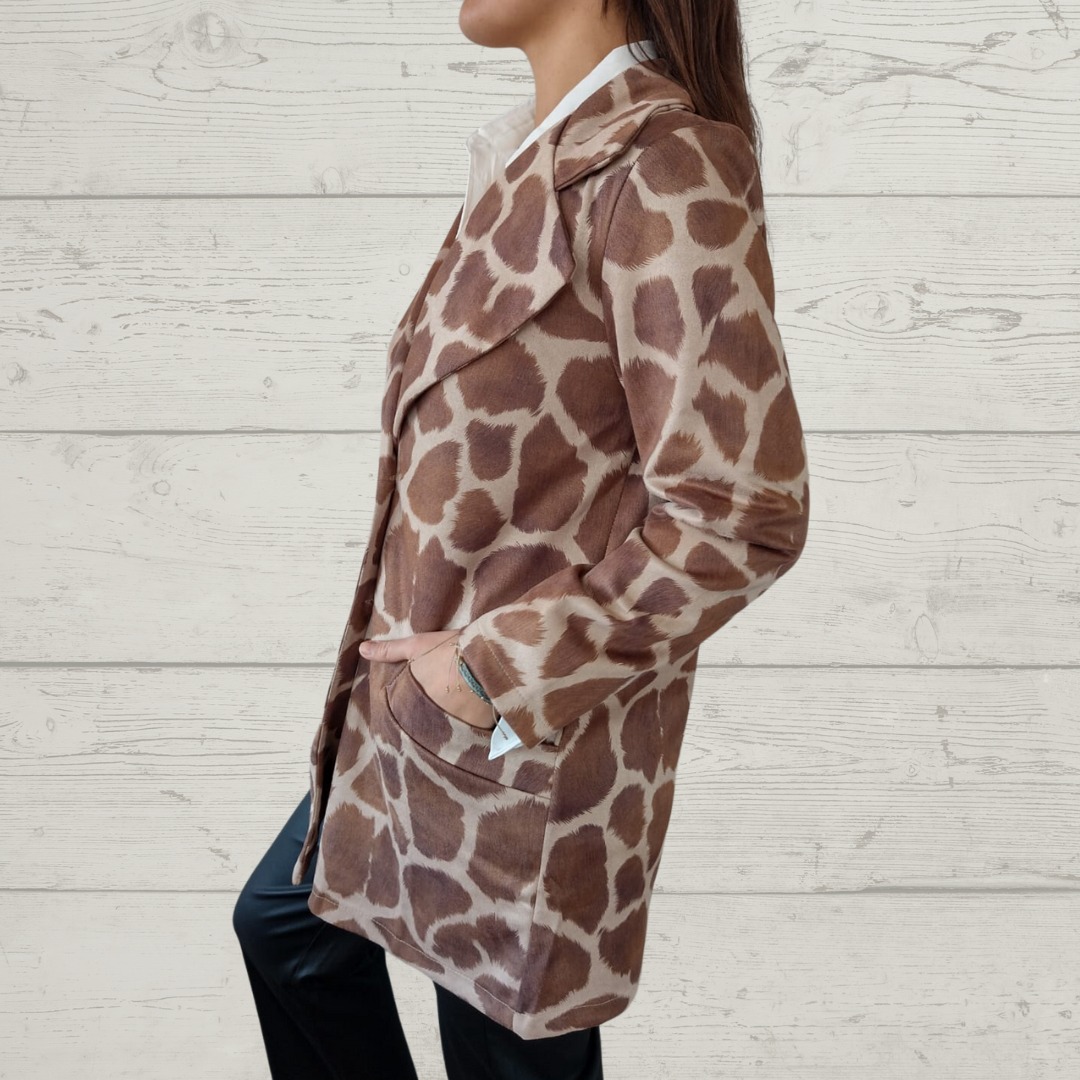 Animal Print Button Jacket