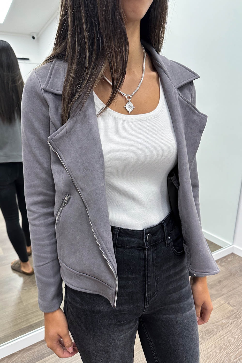Cropped Biker Jacket
