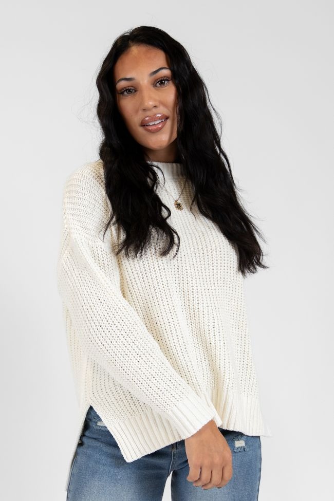 Knitted High Low Hem Sweater