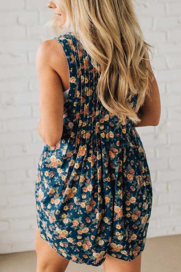Vintage Rose Pintucked Shortalls