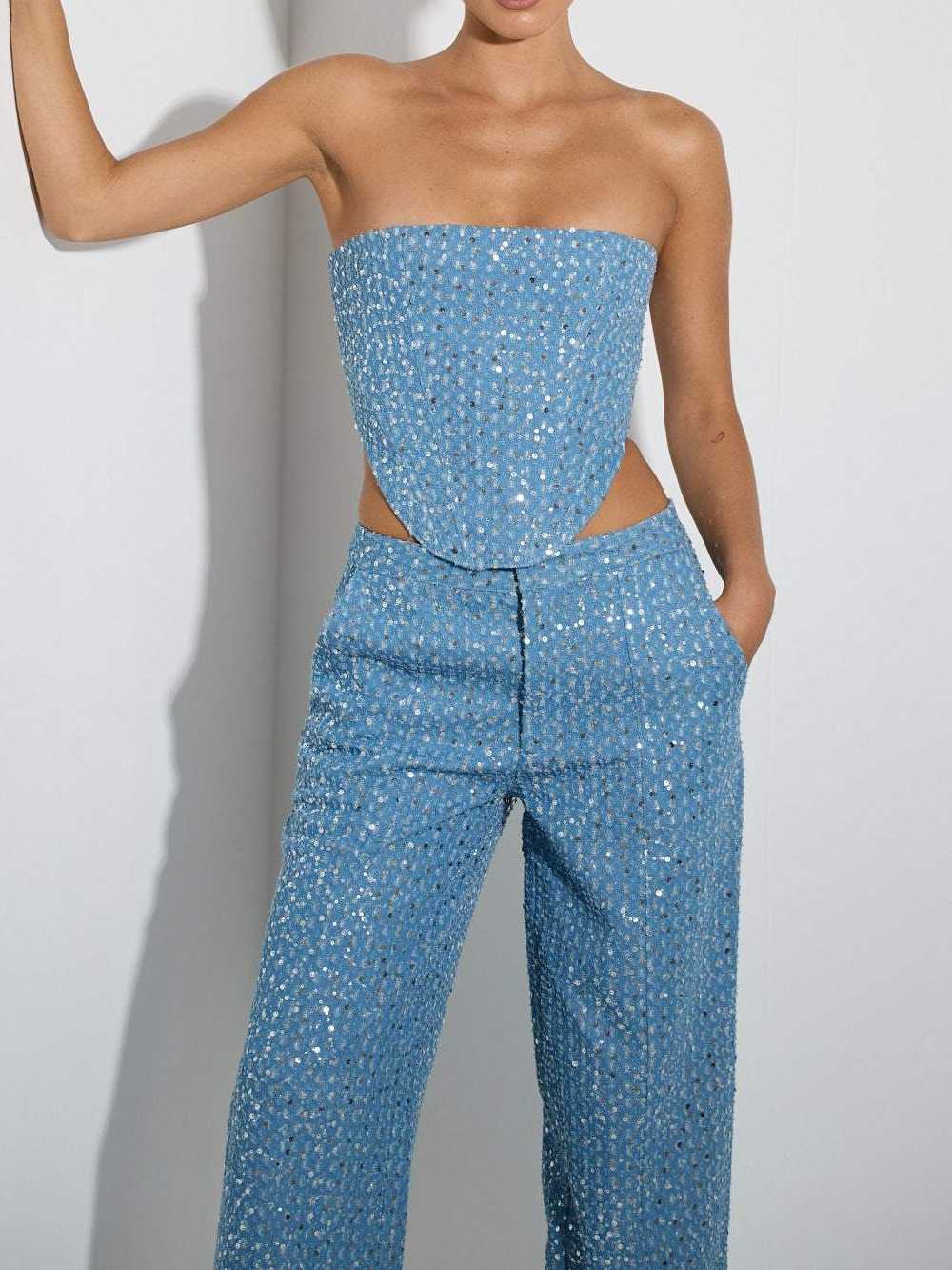 Crystal Sequin Denim Set