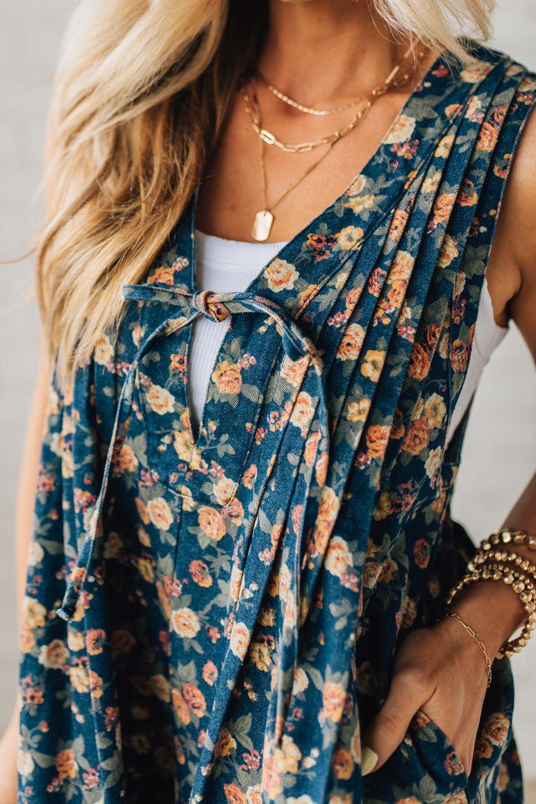 Vintage Rose Pintucked Shortalls
